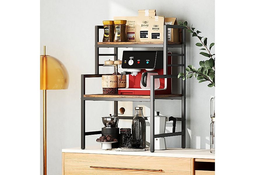 COSTWAY Küchenregal, 3 Stufiges Mikrowellenregal mit 2 Ablagen, stehend günstig online kaufen