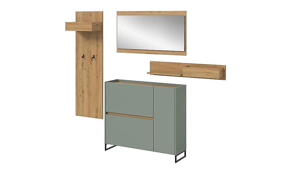 Garderobenkombination   ¦ grün ¦ Maße (cm): B: 192 H: 175 Garderoben & Klei günstig online kaufen