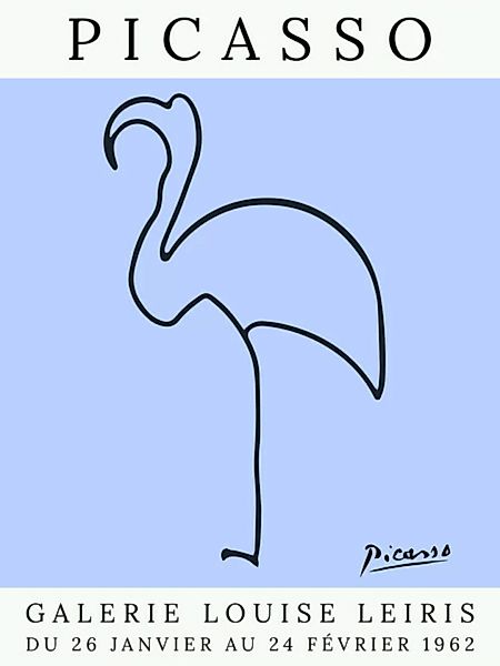 Poster / Leinwandbild - Picasso Flamingo – Violett günstig online kaufen
