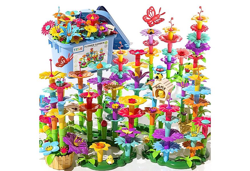 TEMI Blumen Stapelspielzeug, Blumengarten Spielsteine Spielbausteine, (Set, günstig online kaufen