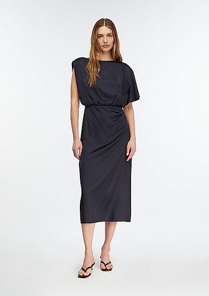 comma Midikleid Kleid Asymmetrisches Satinkleid mit Drapierung günstig online kaufen