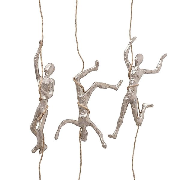 MF Skulptur Dreier-Set "Kletterkünstler" Wanddeko Silber günstig online kaufen