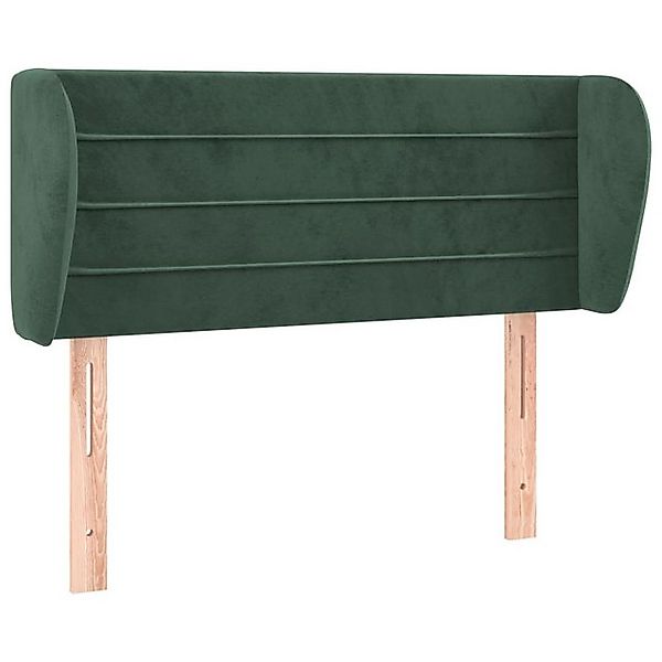 vidaXL Bett, Kopfteil mit Ohren Dunkelgrün 83x23x78/88 cm Samt günstig online kaufen