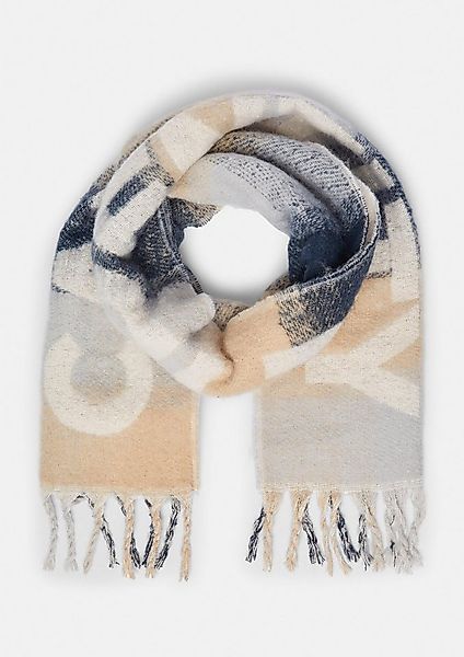 comma Schal Tuch, Weicher Jacquard-Schal mit Fransen günstig online kaufen