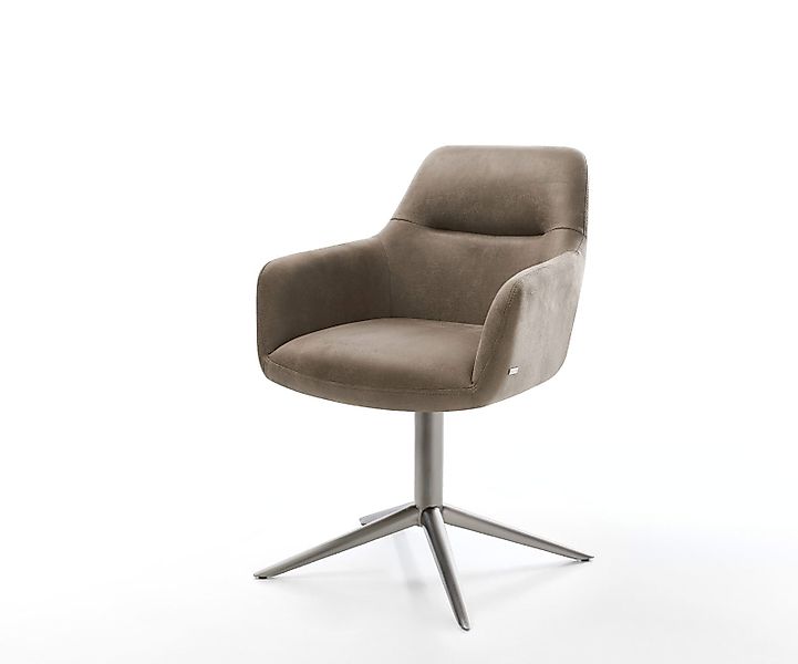 Drehstuhl Pejo-Flex Mikrofaser Taupe Vintage Fußkreuz Graphit 360° drehbar günstig online kaufen