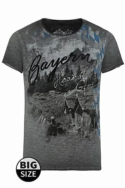Hangowear Trachtenshirt Trachtenshirt Herren - SALVATOR BAVARIA BIG - grau günstig online kaufen