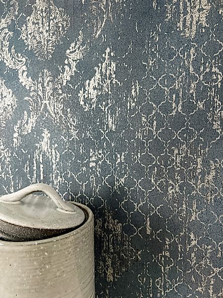 Newroom Vliestapete, Anthrazit Tapete Vintage Ornamente günstig online kaufen
