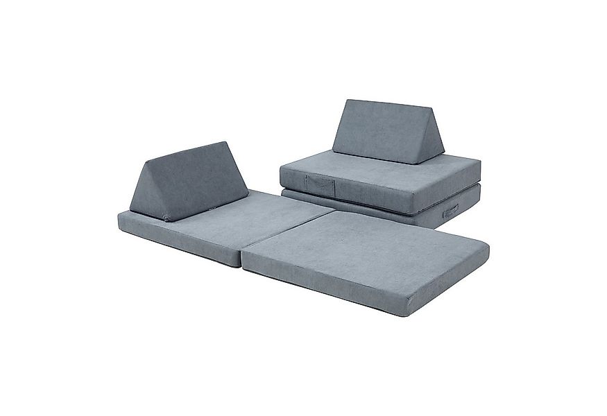 en.casa Kindersofa, 5 Teile, Spielsofa »Norhulta« Cord Grau günstig online kaufen