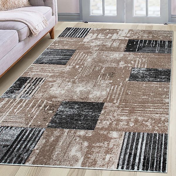 OTTO home Teppich "Lunari, Vintage-Karo Design" rechteckig 9 mm Höhe modern günstig online kaufen