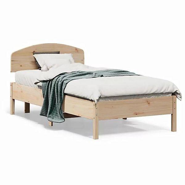 vidaXL Bett Massivholzbett mit Kopfteil 90x190 cm Kiefer günstig online kaufen