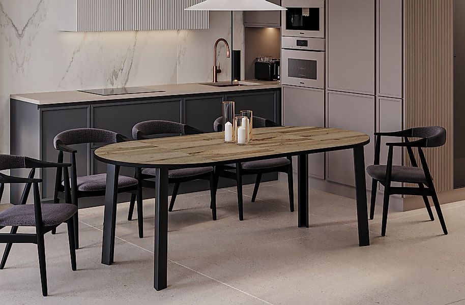 Endo-Moebel Esstisch Esstisch Wenus rund, Metallgestell, günstig online kaufen