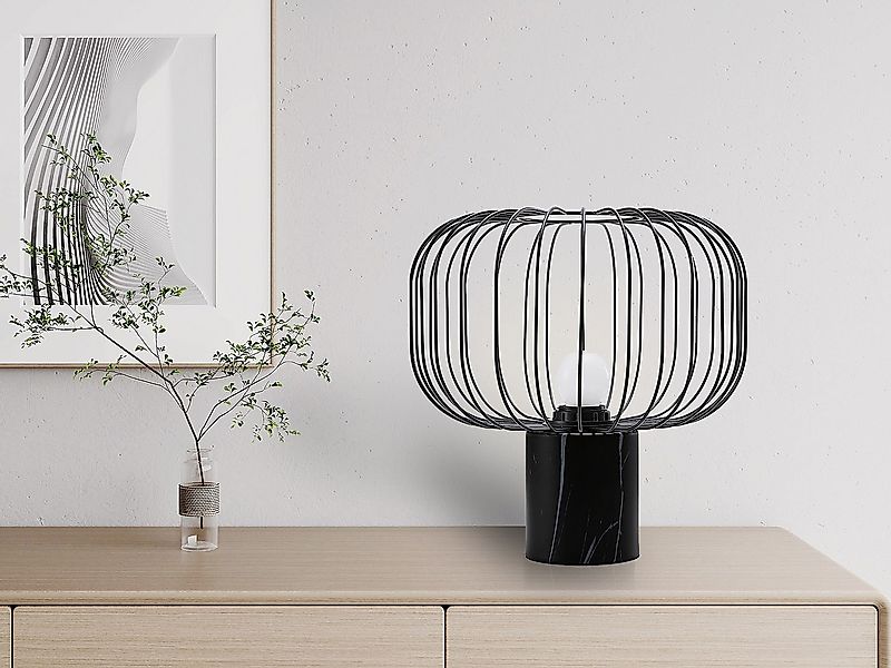 Tischleuchte - Metall - 26 x 26 cm - Schwarz - ANDROMAQUE günstig online kaufen