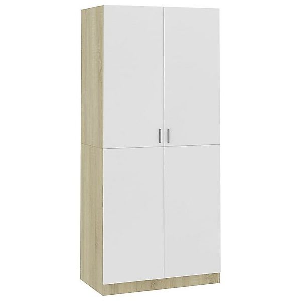 vidaXL Schrankmodule Kleiderschrank Weiß Sonoma-Eiche 90x52x200 cm Holzwerk günstig online kaufen