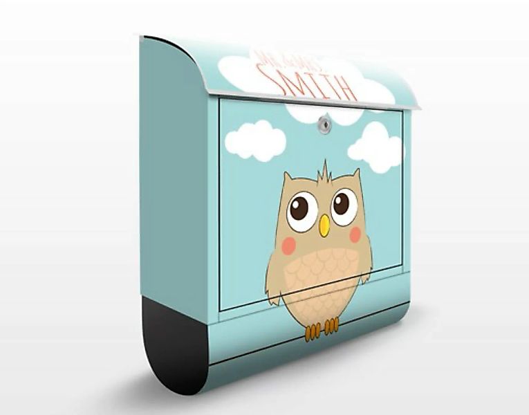 Briefkasten mit eigenem Text No.JS178 WunschText Hello Owl günstig online kaufen