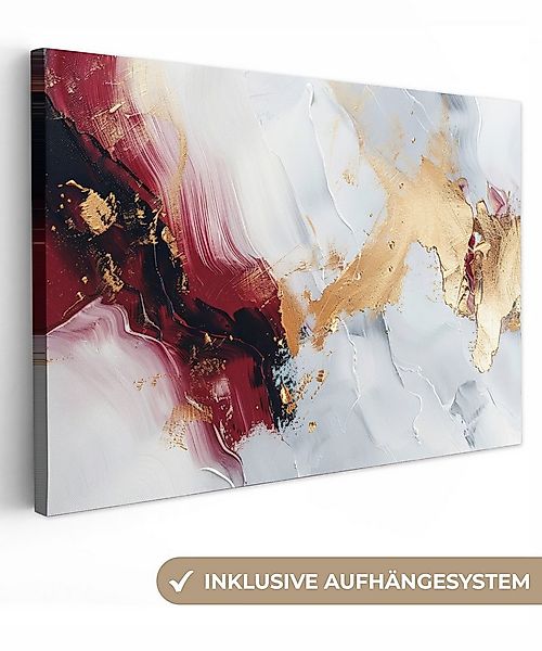 OneMillionCanvasses® Leinwandbild Rot - Abstrakt - Gold - Modern, Fotodruck günstig online kaufen