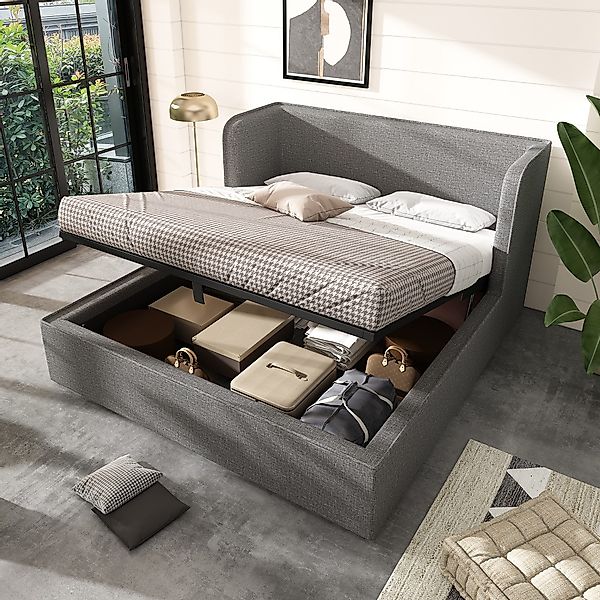 BlingBin Stauraumbett Doppelbett (1-tlg., Hydraulisch Polsterbett günstig online kaufen