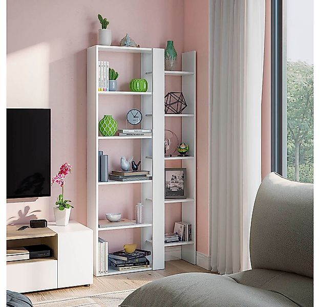 habeig Standregal Hochregal Bücherregal Aktenschrank Kommode Weiß Holz 162x günstig online kaufen