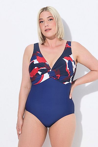 Ulla Popken Badeanzug Badeanzug Zierknoten Softcups bedruckte Büste günstig online kaufen
