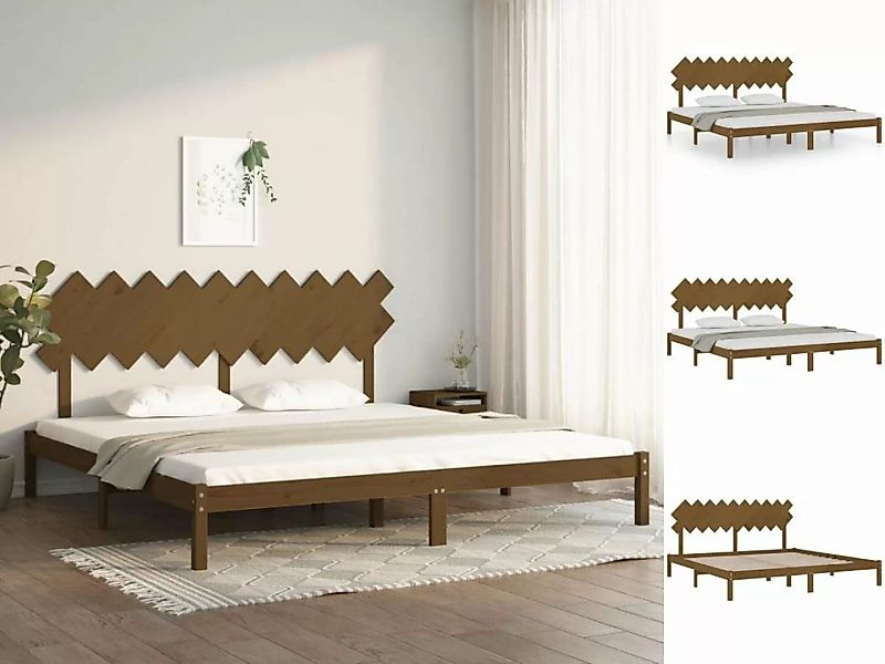vidaXL Bettgestell Massivholzbett Honigbraun 200x200 cm Bett Bettrahmen Bet günstig online kaufen