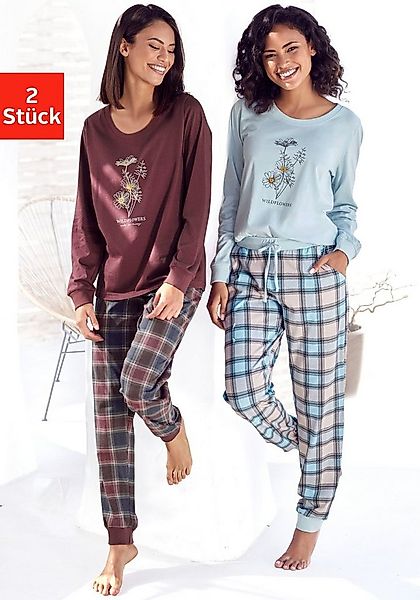 Vivance Dreams Pyjama (4 tlg., 2 Stück) mit Frontdruck günstig online kaufen