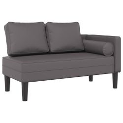 vidaXL Chaiselongue Chaiselongue mit Kissen Grau günstig online kaufen