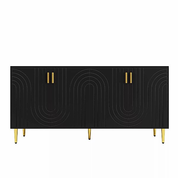 Küchenschrank, Sideboard mit einzigartigem Wellendesign, vielseitiger Staur günstig online kaufen
