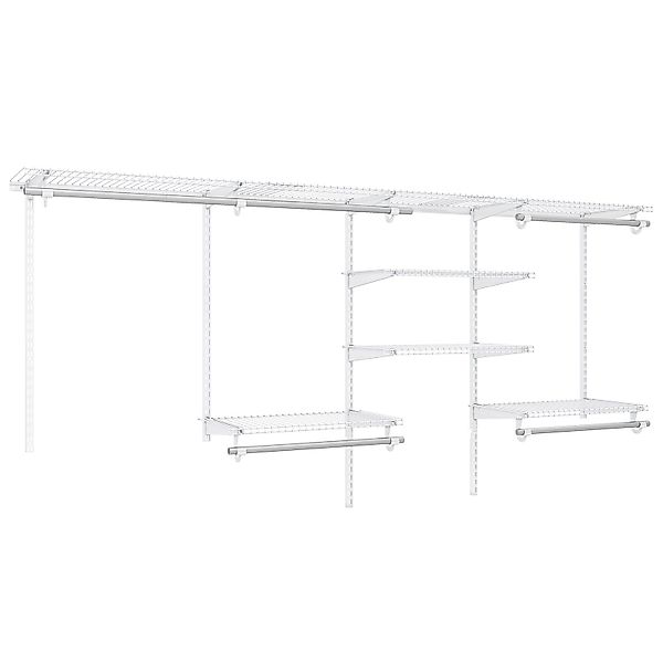 KOMFOTTEU Wandgarderobe, Kleiderstangen Wandgarderobe, 122-244 cm günstig online kaufen