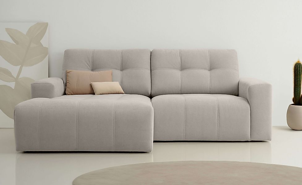 Home affaire Ecksofa »Turnon, Lounge-sofa, Breite 221 cm«, Chenille, mit Kn günstig online kaufen