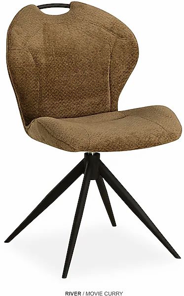 OMG Design Esszimmerstuhl »River« (Set) 2 Stk. Stoff Drehstuhl mit auto-ret günstig online kaufen