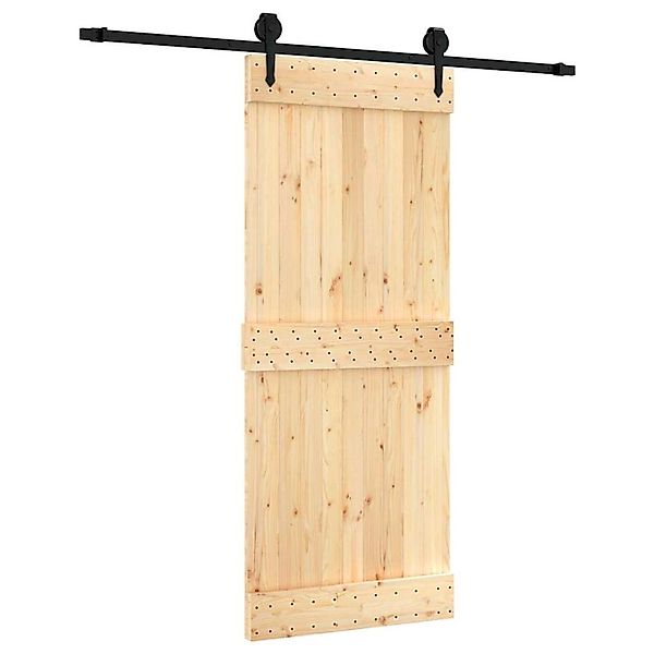 vidaXL Schiebetür mit Beschlag 85x210 cm Massivholz Kiefer 3203232 günstig online kaufen