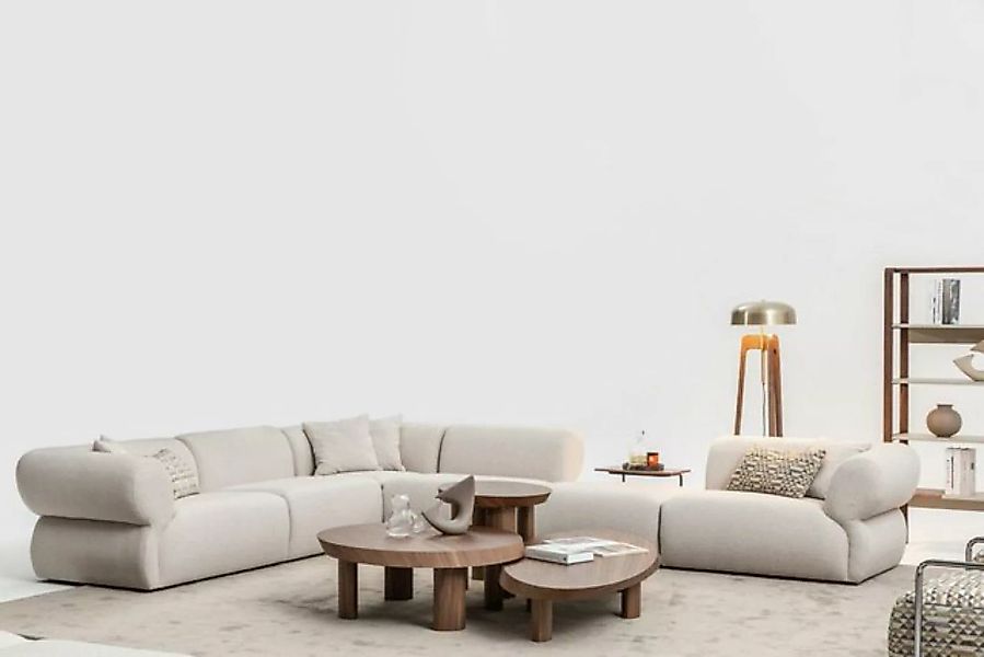 JVmoebel Ecksofa Beige Gemütliches Ecksofa L-Form Polstersofa Wohnlandschaf günstig online kaufen