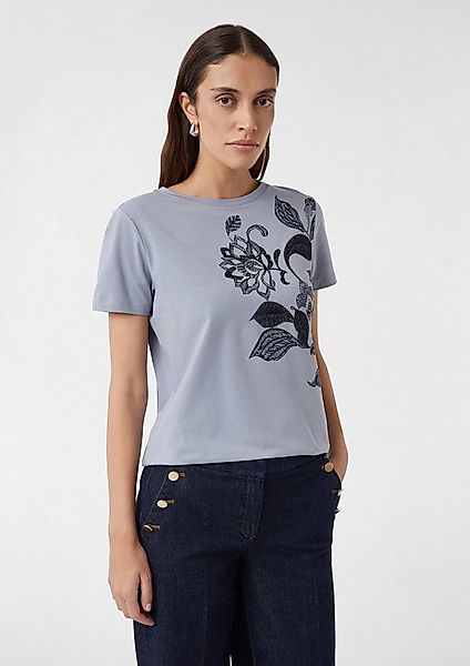 comma Kurzarmshirt T-Shirt T-Shirt mit Frontprint aus Baumwollmix günstig online kaufen