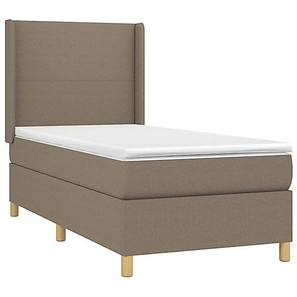 vidaXL Bett Boxspringbett mit Matratze & LED Taupe 80x200 cm Stoff günstig online kaufen