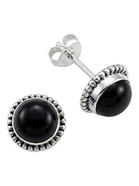 mantraroma Paar Ohrstecker PUNTI rund groß aus 925 Silber mit Onyx (Paar, P günstig online kaufen