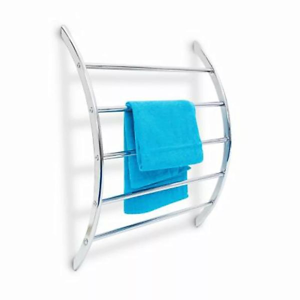 relaxdays Wand-Handtuchhalter Stahl 5 Stangen silber günstig online kaufen