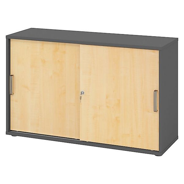 bümö Aktenschrank office Schiebetürenschrank Dekor: Graphit/Ahorn - Griffe: günstig online kaufen