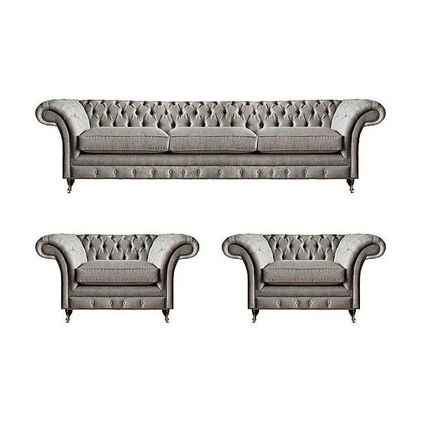 JVmoebel Chesterfield-Sofa Luxus Modern Sofa Set Komplett 3tlg Polstersofas günstig online kaufen