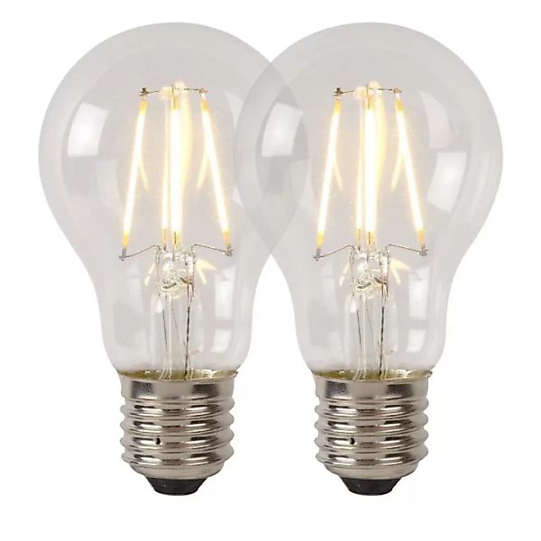 LED Leuchtmittel E27 Birne - A60 in Transparent 7W 1480lm Doppelpack günstig online kaufen