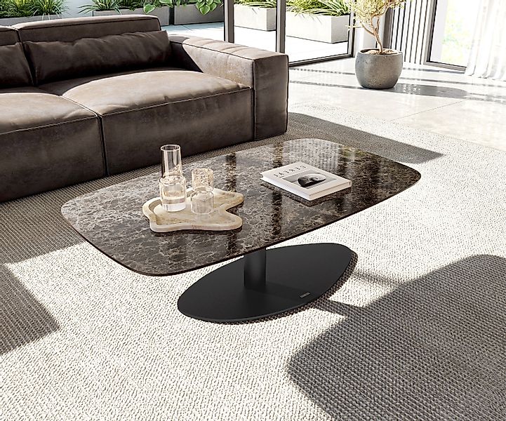 Couchtisch Edge Boot 120x70 cm Keramik Emperador Extra Lucidato Dunkelbraun günstig online kaufen