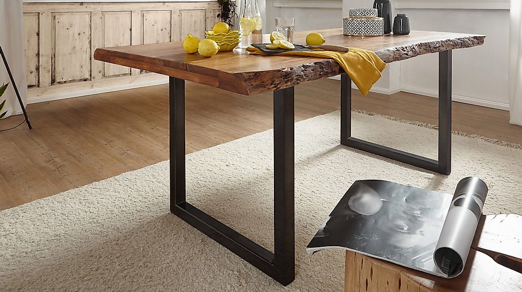 Massivart® Baumkantentisch TICO / Massivholz Akazienholz günstig online kaufen