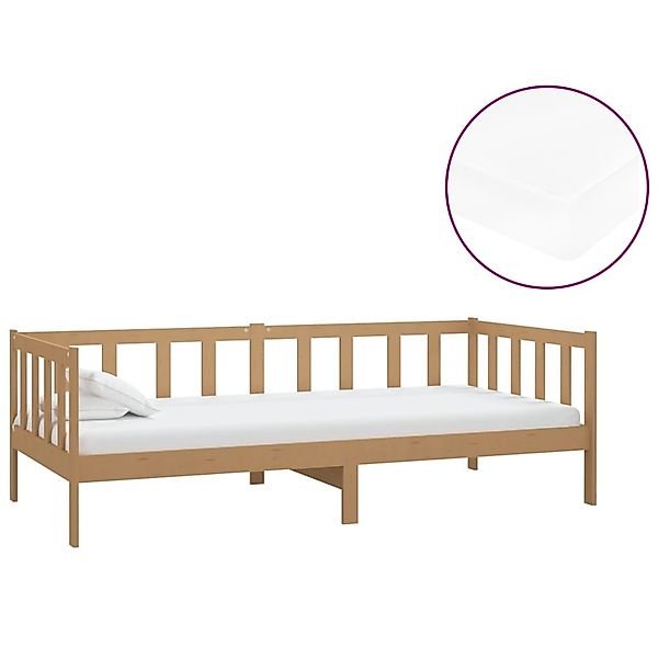 vidaXL Tagesbett mit Matratze 90x200 cm Honigbraun Massivholz Kiefer832046 günstig online kaufen