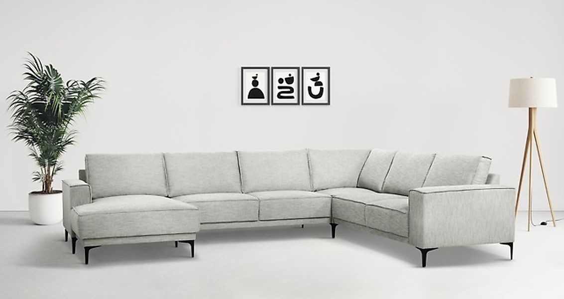 OTTO home Wohnlandschaft »OLAND U-Form, XXL, B: 342 cm, Skandi-Design« Skan günstig online kaufen