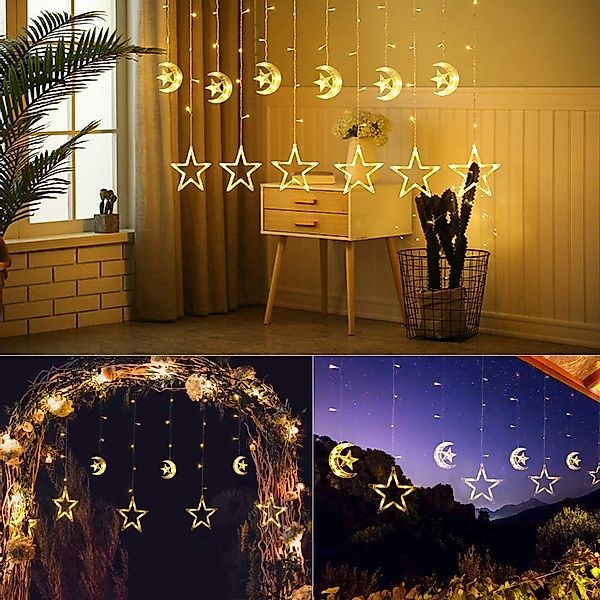 Elegear Lichtervorhang 2/2,2 M Weihnachtsdeko Lichterkette mit günstig online kaufen