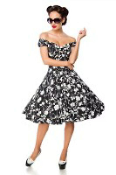 Schulterfreies Kleid schwarz/weiß günstig online kaufen