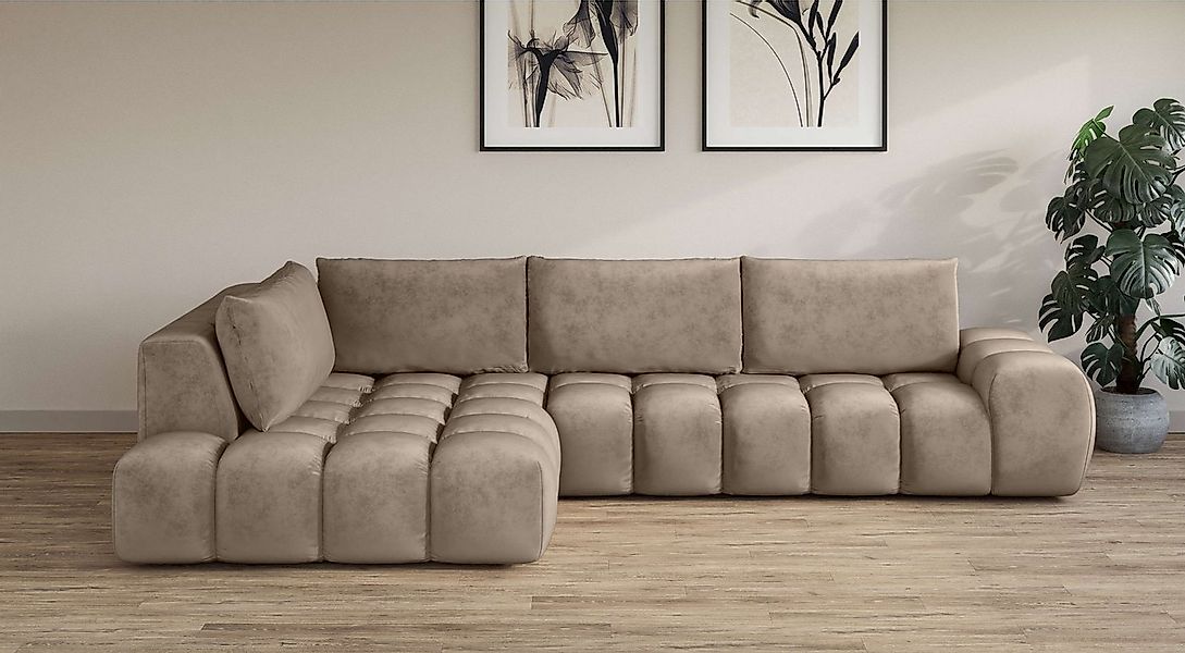 OTTO home Ecksofa AZITA L-Form, XL 296 cm - Designsofa in Bubble-Optik, los günstig online kaufen