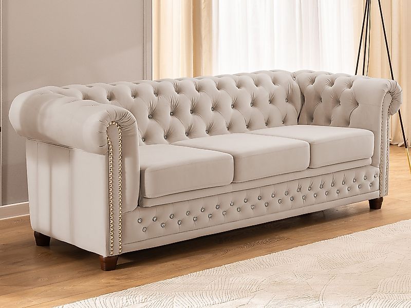 S-Style Möbel Chesterfield-Sofa 3-Sitzer mit Schlaffunktion günstig online kaufen