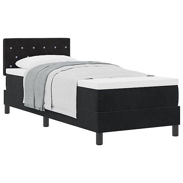 vidaXL Bett Boxspringbett mit Matratze Schwarz 80x200 cm Velvet (1-tlg) günstig online kaufen