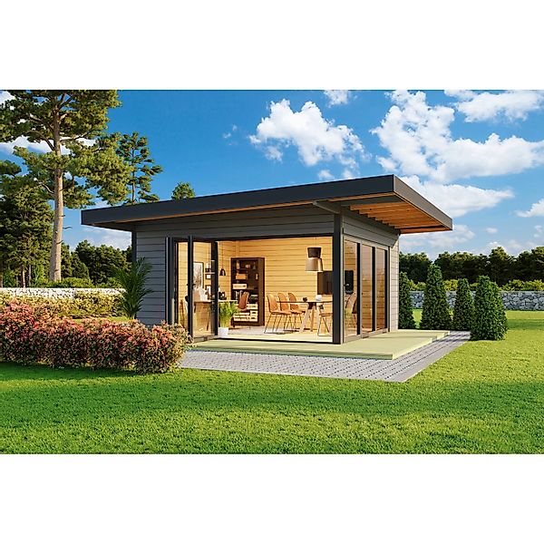 LASITA MAJA Gartenhaus "DOMEO 9 CARBONGRAU/ANTHRAZIT" Fundamentmass 1200+45 günstig online kaufen