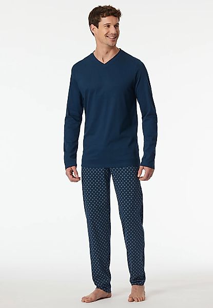Schiesser Schlafanzug "Casual Essentials" 2 Stk. tlg., mit V-Ausschnitt günstig online kaufen