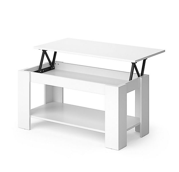 Vicco Couchtisch Lorenz, Weiß, 100 x 50 cm mit Liftfunktion, Kippbar günstig online kaufen